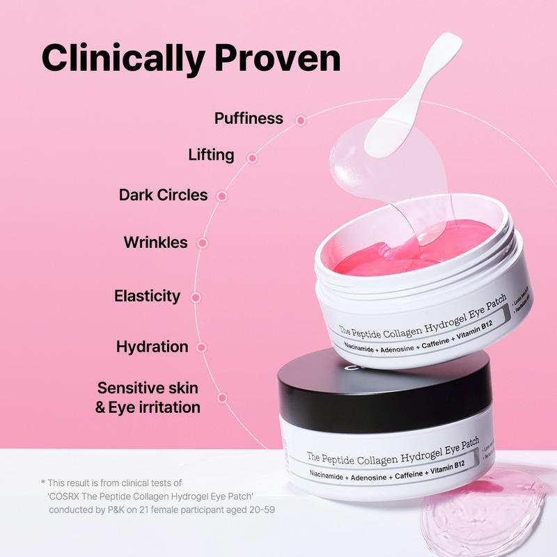Peptide Collagen Eye Patches – Cooling Hydrogel Under-Eye Masks for Puffiness & Dark Circles, 30 Pairs