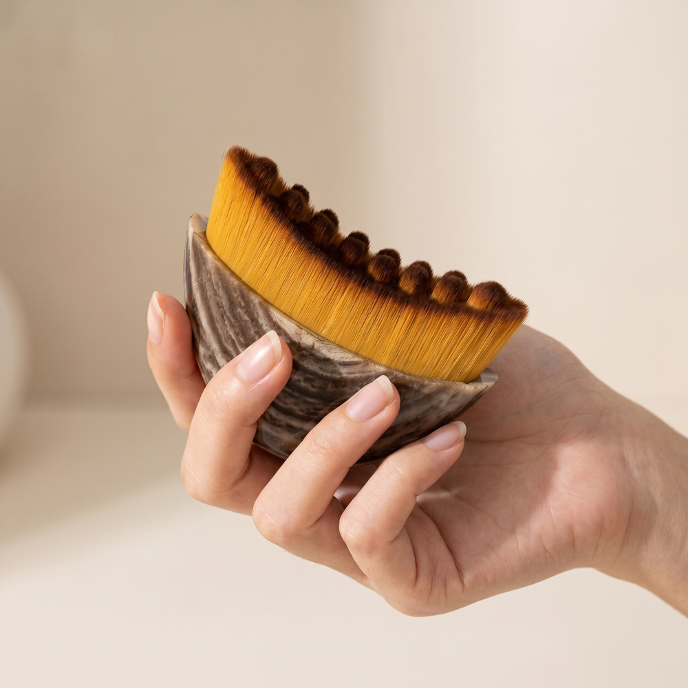 Lymphatic Face Brush – Dual-Ended Silicone Massage Brush for De-Puffing, Contour & Eye Area