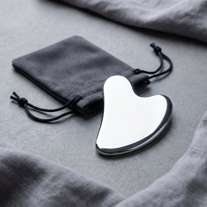 Cryo Gua Sha – Freezer-Chilled 304 Stainless Steel Facial Sculpting Tool with Velvet Pouch