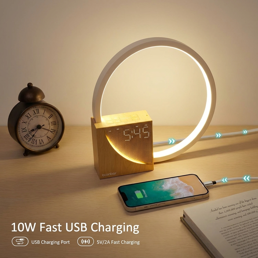 Sunrise Alarm Clock – Wake-Up Light with Sunset Fade, White Noise & Dimmable Bedside Lamp