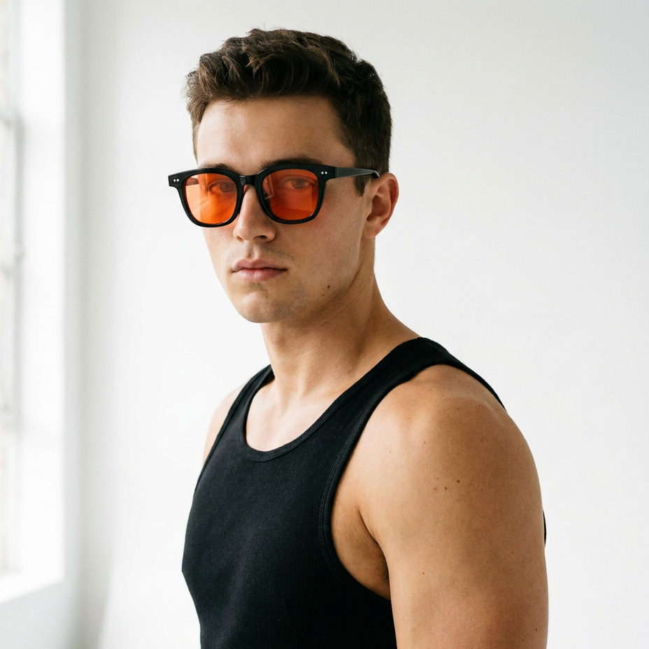 Ultralight TR Blue Light Glasses – Orange Lens for Evening Screen Use & Wind-Down